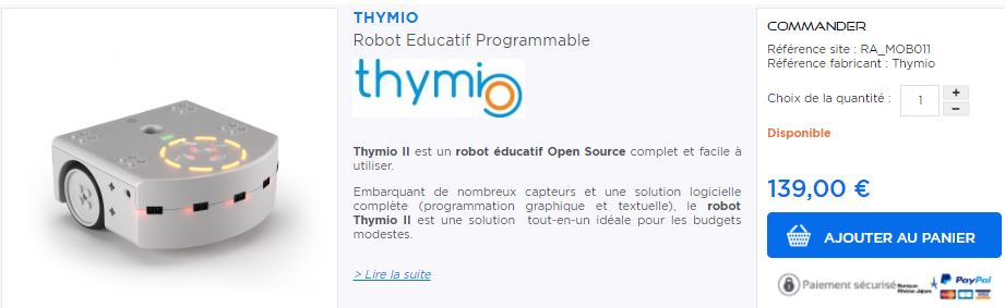 Acheter Thymio sur Robot Advance - Robot ducatif