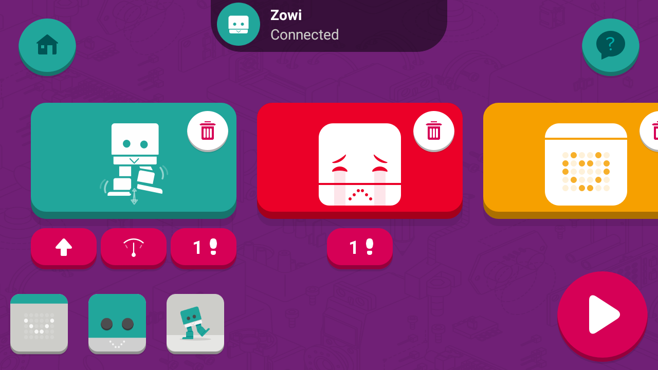 Application smartphone du robot Zowi