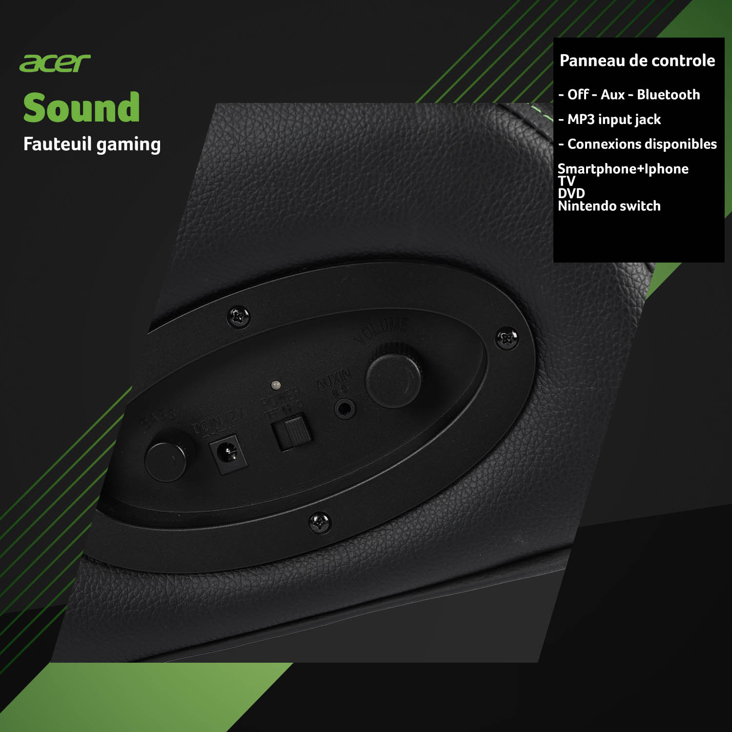 Gaming chair Acer sound speakers