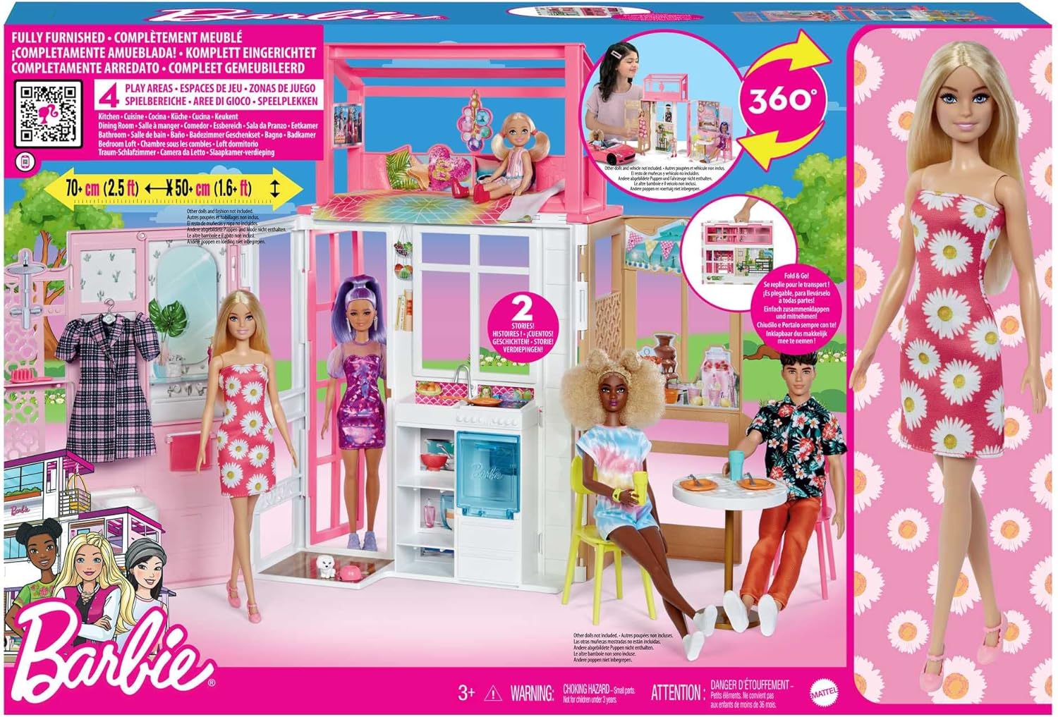Barbie house set on 2 levels