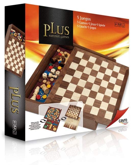 Board games 5 in 1 by Cayro wooden box