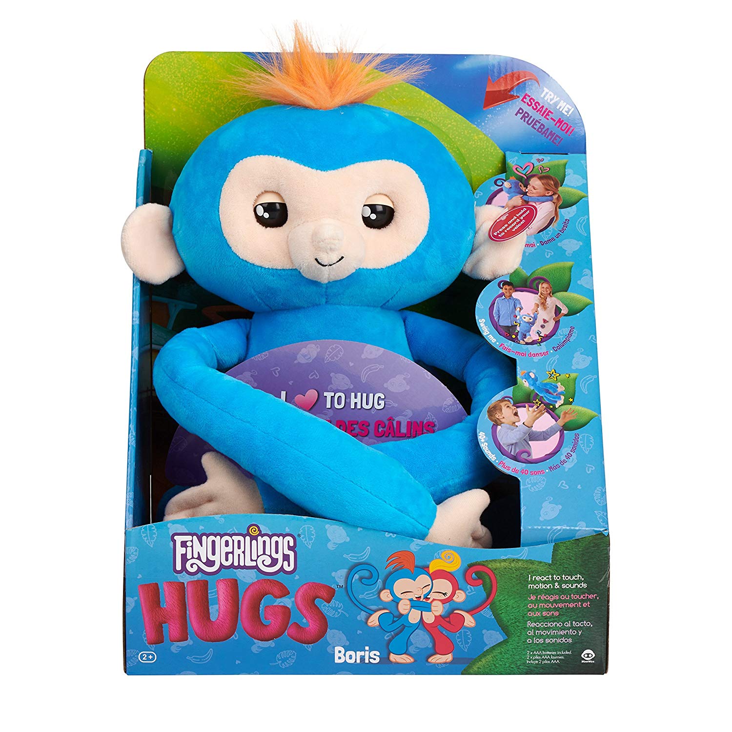 Monkey Hugs Plush Fingerlings WowWee interactive toy