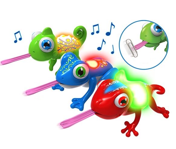 Gloopies: lizard, frog and robots to