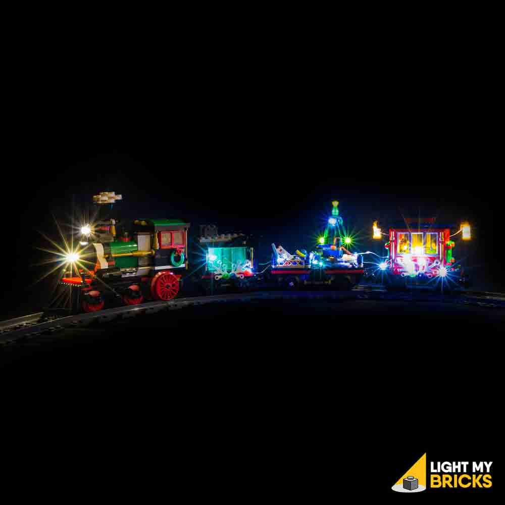 lego christmas train lights