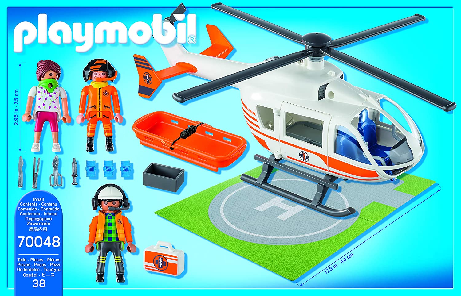 playmobil hospital helicopter