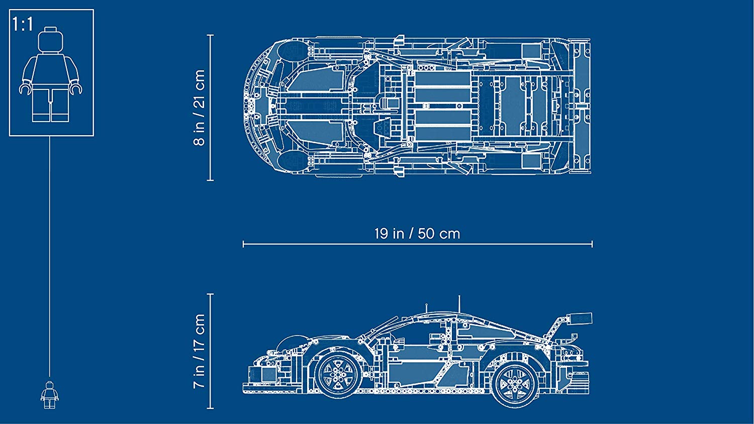 lego porsche dimensions