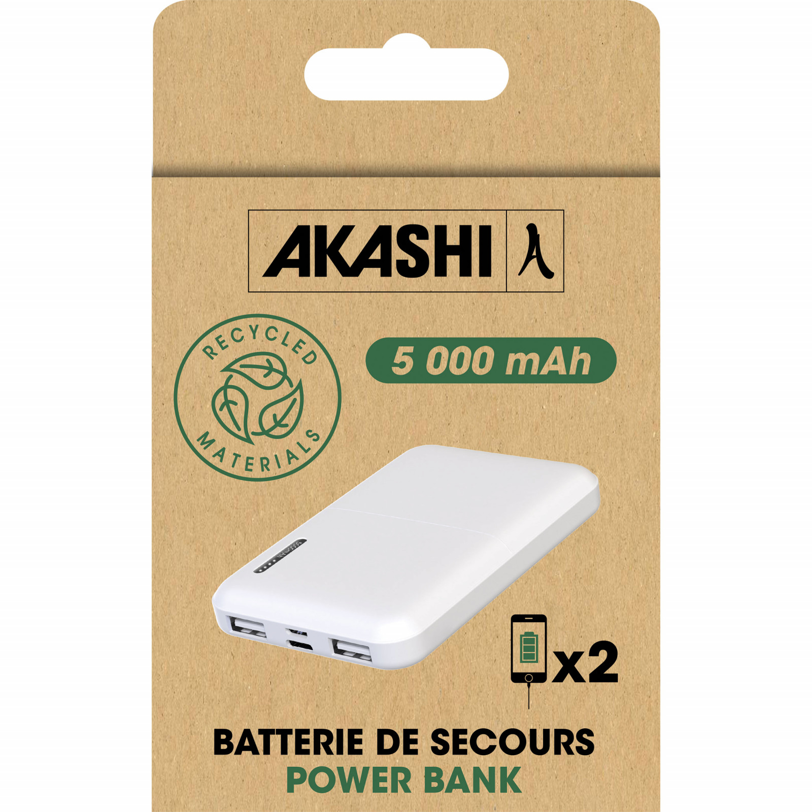 Batterie Externe Chargeur Sans Fil Qi Power Bank 5000 mAh Double