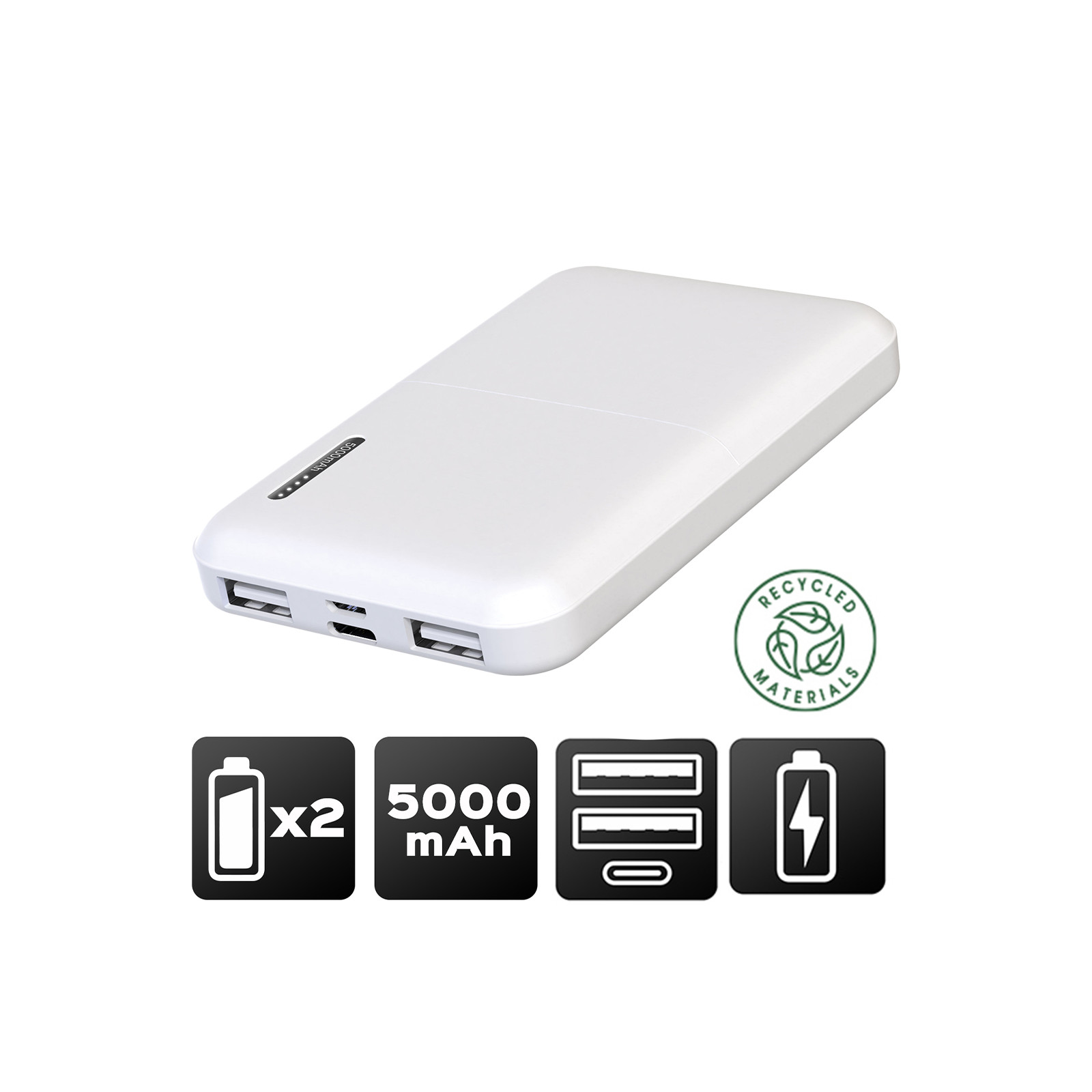 Powerbank 10000 mAh Avec Induction Et Câble Akashi