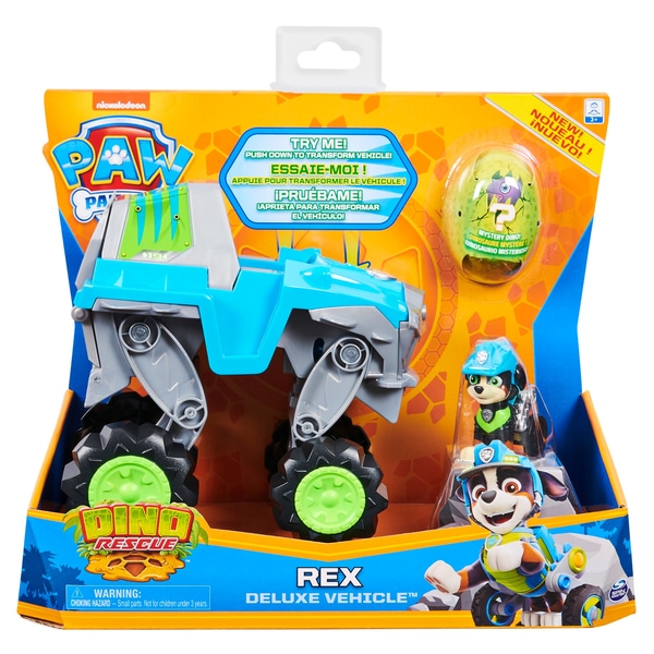 Paw Patrol Rex Dino Rescue figure and vehicle