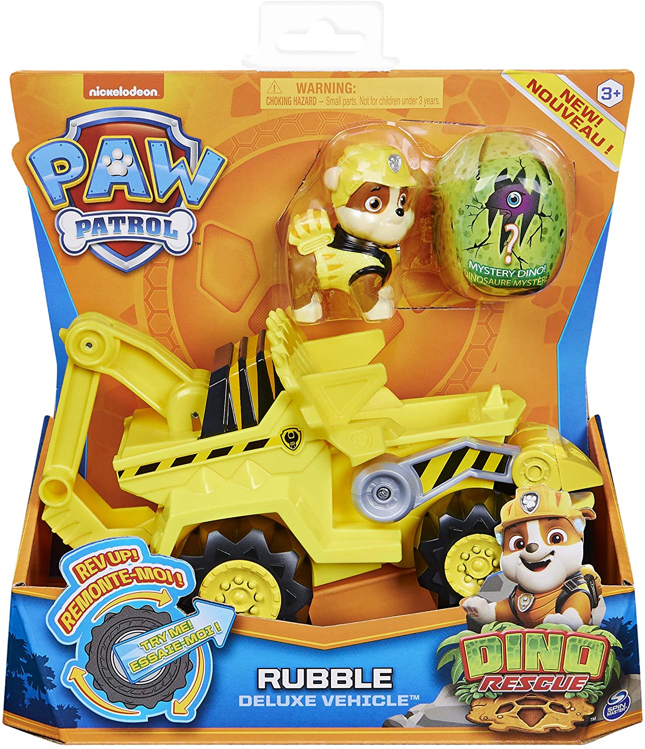 Rubble Dino Rescue Paw Patrol figurine + vehicle