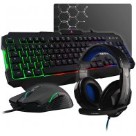  G-LAB Combo Helium - 4-in-1 Gaming Bundle - Backlit QWERTY  Gamer Keyboard, 3200 DPI Gaming Mouse, in-Ear Headphones, Non-Slip Mouse  Pad - PC Mac PS4 PS5 Xbox One Gamer Pack 