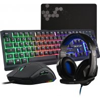  G-LAB Combo Helium - 4-in-1 Gaming Bundle - Backlit QWERTY  Gamer Keyboard, 3200 DPI Gaming Mouse, in-Ear Headphones, Non-Slip Mouse  Pad - PC Mac PS4 PS5 Xbox One Gamer Pack 