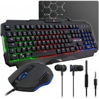 THE G-LAB - COMBO PLUTONIUM - Pack Gaming 4 en 1 - Clavier Gamer RGB,  Souris Gamer 3200 DPI, Casque Gaming RGB, Tapis de Souris Antidérapant - PC