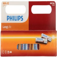 Piles AAA Longlife Philips Lot De 12