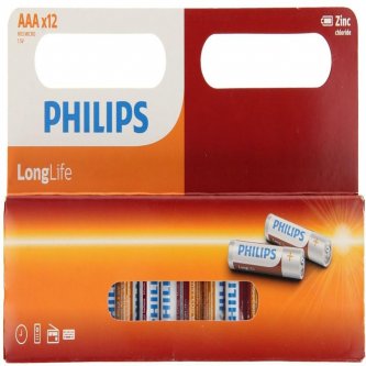 Piles AAA Longlife Philips Lot de 12