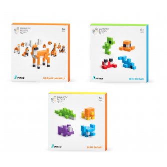 162 Magnetische Bausteine BauklötzeMagnet Spielzeug Ki PIXIO Orange Animals 