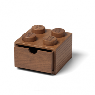 Square LEGO storage brick oak drawer