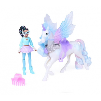 Unicorn and Layla and Glacier Doll Set with Magic Wings