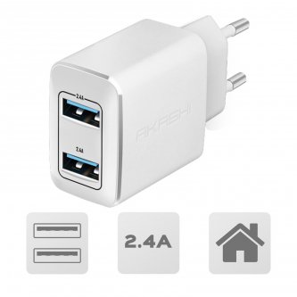 Chargeur secteur 2 USB par Akashi