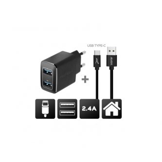 Chargeur universel double USB avec cble Akashi