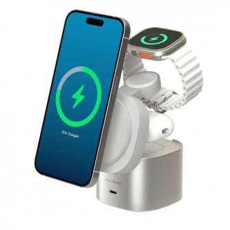 PowerPod Alogic support charge rapide Qi2 4-en-1