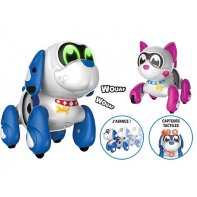 Dog cat robots Ruffy and Mooko