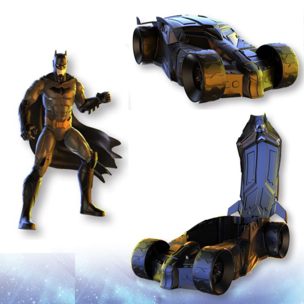 Batman - Figurines 30 cm et la Batmobile Emblématique 