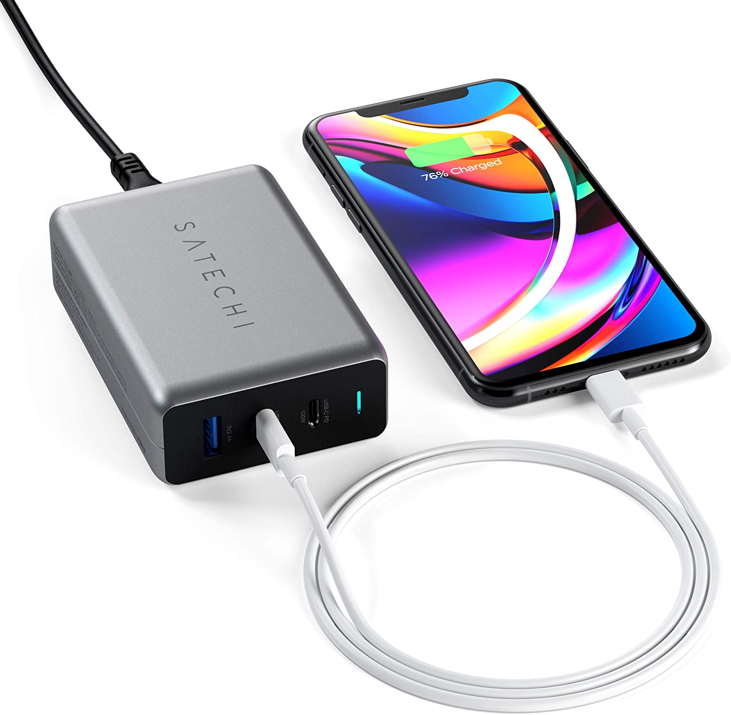 Satechi Chargeur Secteur GaN USB-C Power Delivery 30W Format Compact Gris  Sidéral - Chargeur téléphone - LDLC