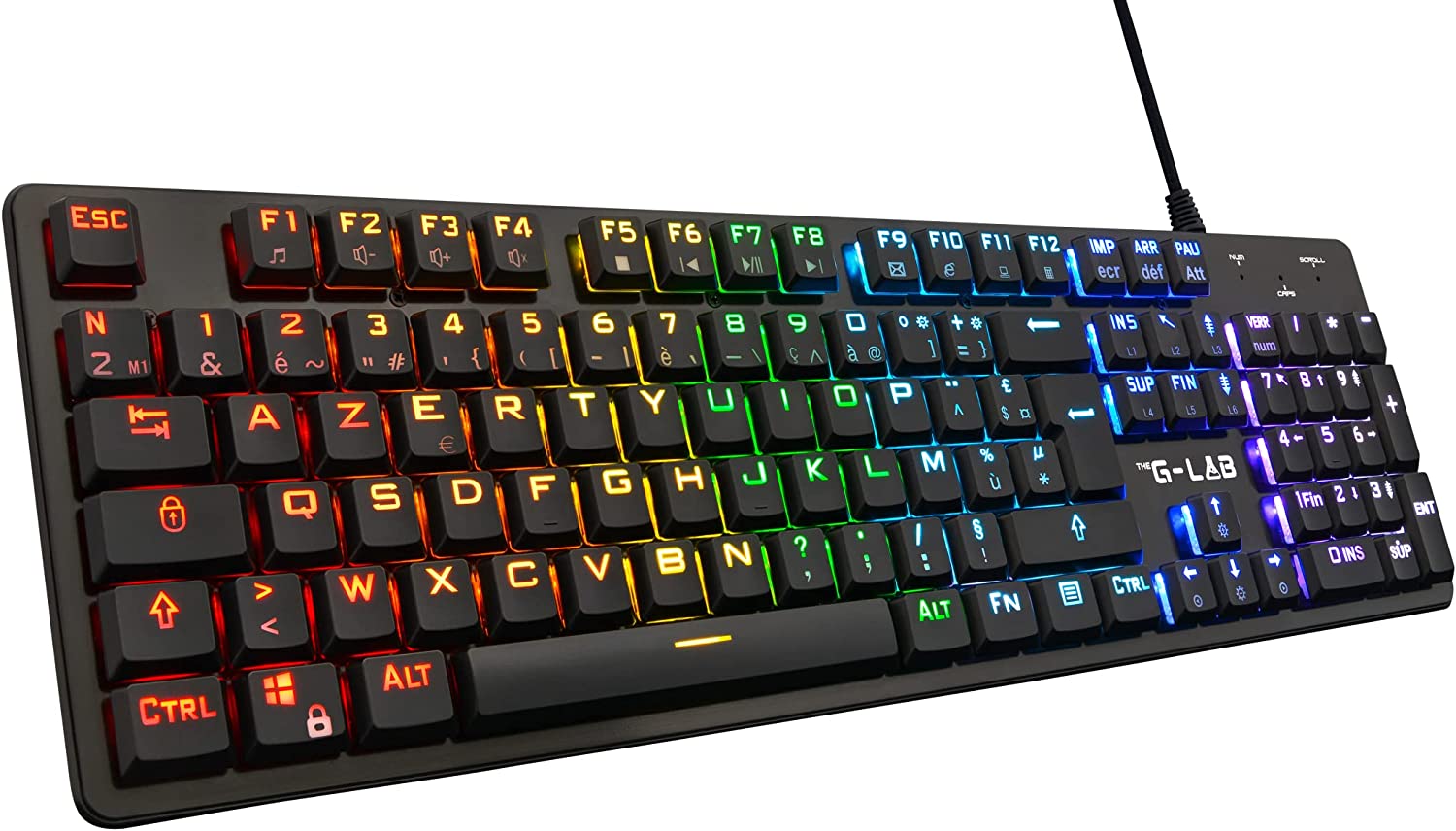 Clavier gamer sans fil THE G-LAB KEYZ-TUNGSTEN -FR