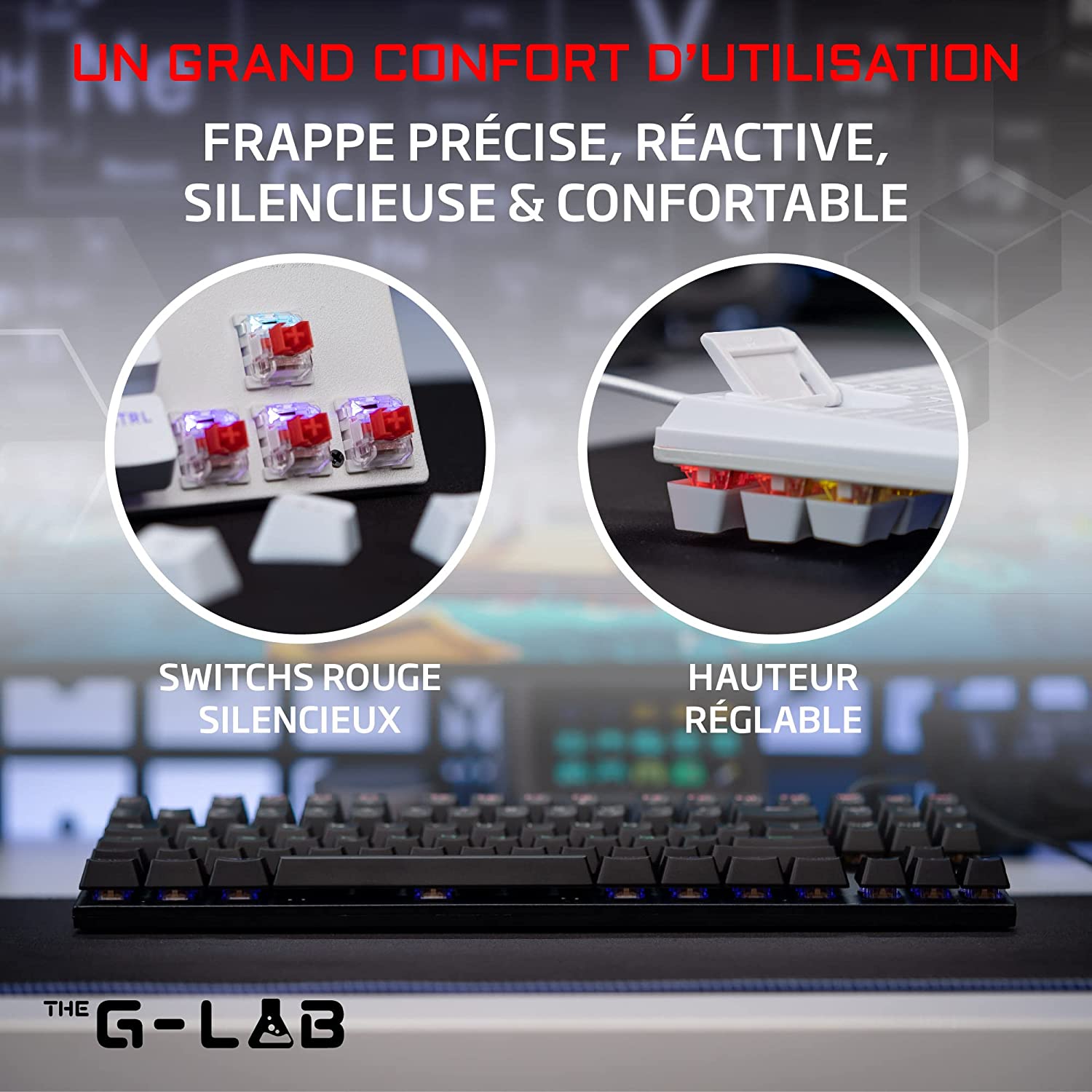 Clavier gamer sans fil THE G-LAB KEYZ-TUNGSTEN -FR