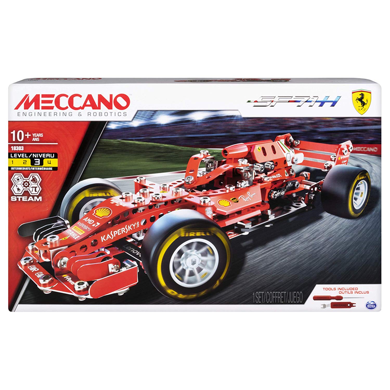 MECCANO - VOITURE DE COURSE 10 MODELES - 10 Modèles De Véhicules De Course  A Construire - Jeu de Construction Avec 2 Outils - Voiture enfant Meccano -  Cadeau enfant - Jouet Enfant 8 Ans et + : : Jouets