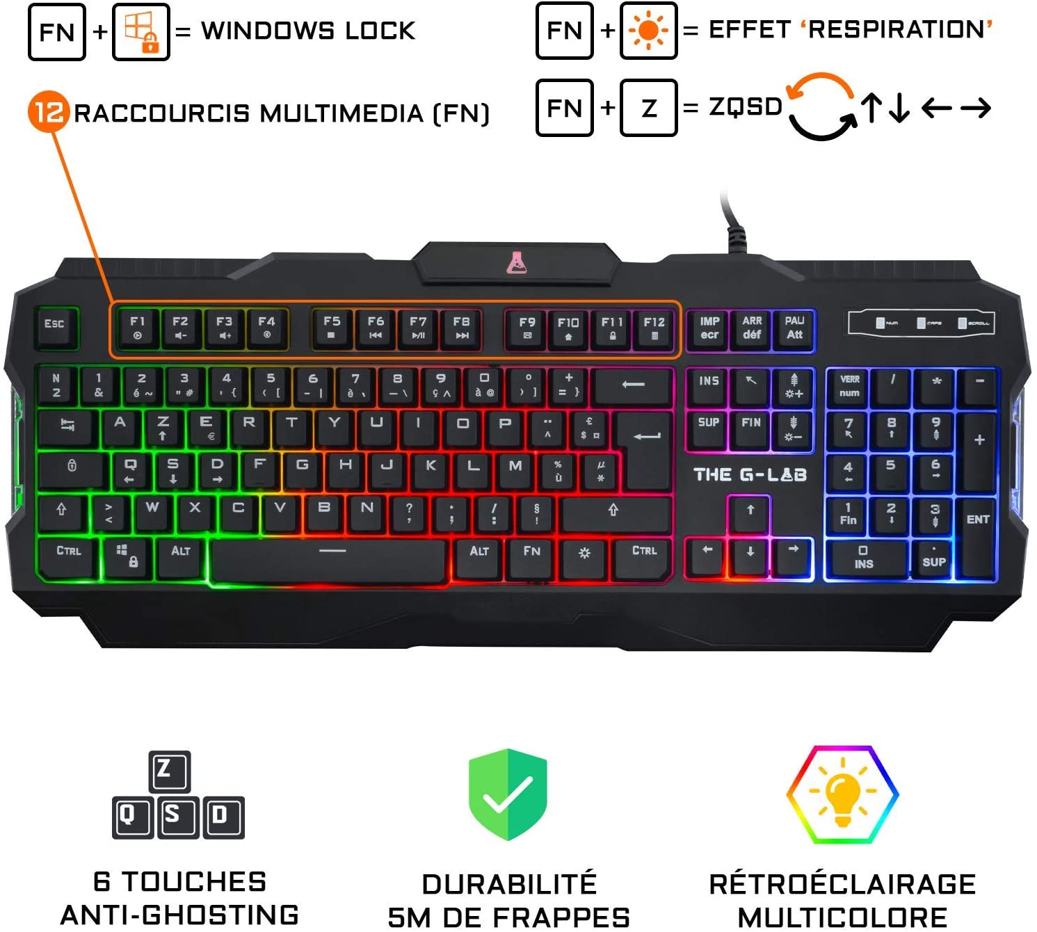 Ensemble Clavier & Souris Gaming Precision THE G-LAB Combo-Krypton