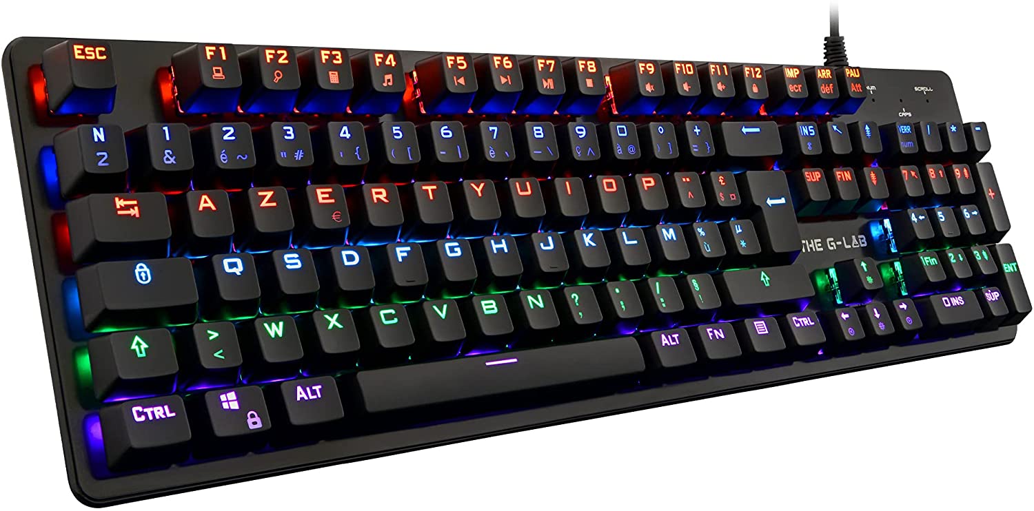 Clavier gamer THE G-LAB COMBO-ARGON Clavier-Souris et Casque THE G-LAB en  multicolore