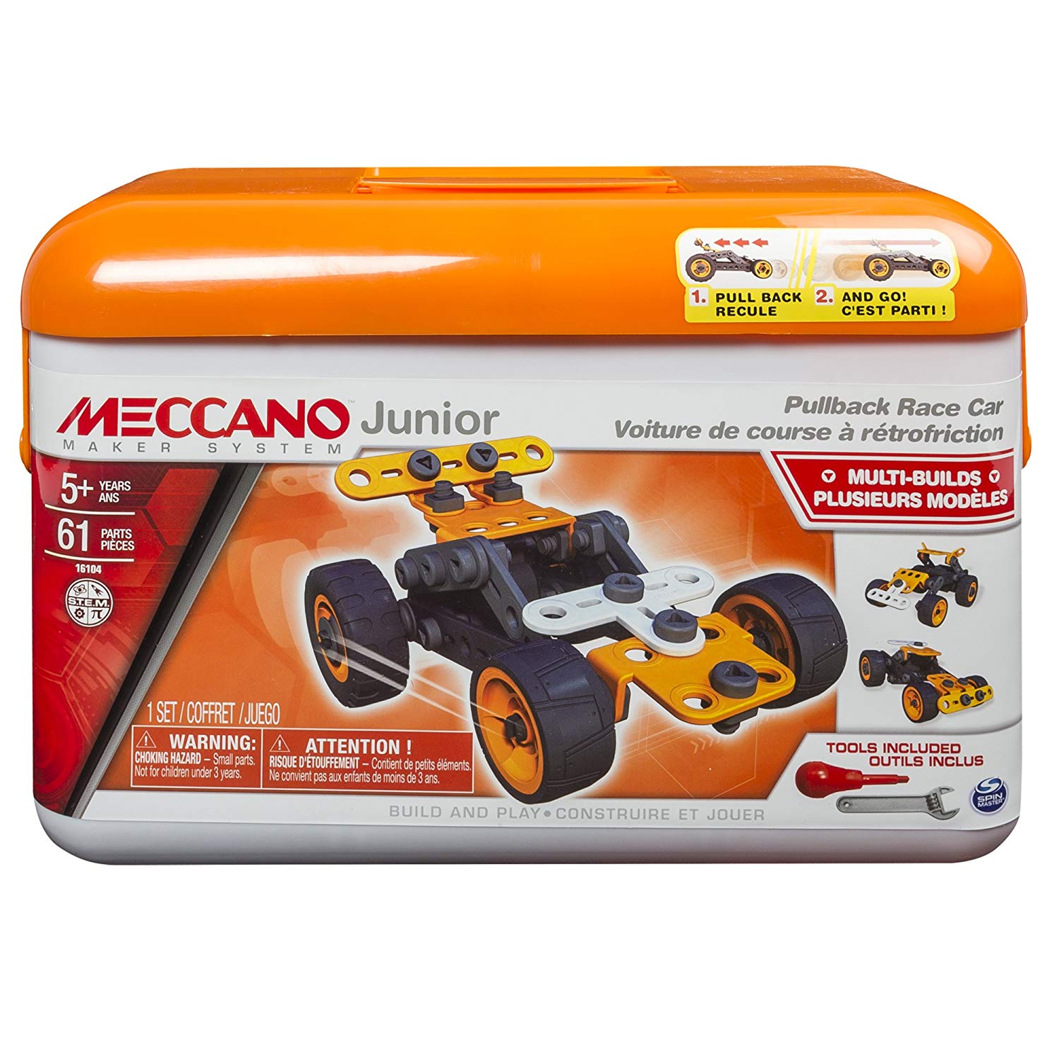 Meccano Junior, Truckin' Tractor, 4 modèles de construction, 87 pièces,  pour les 5 ans et plus, jouet éducatif pour la construction STEM 