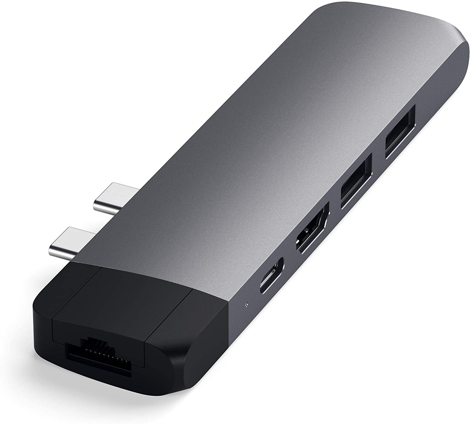 Hub USB C vers HDMI 4K, VGA, Ethernet, 2 USB + 2 USB C, Lecteur carte,  Satechi - Noir - Français