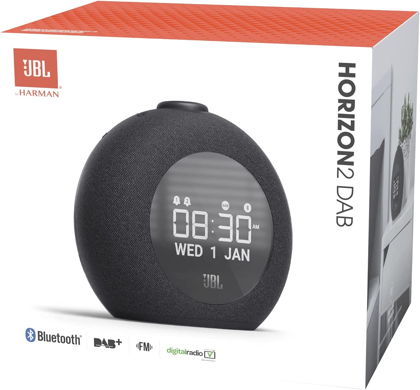 Radio Réveil Lumière GRUNDIG - Bluetooth, Sons Nature, FM, USB/AUX - Réveil Doux Et Enceinte - Blanc