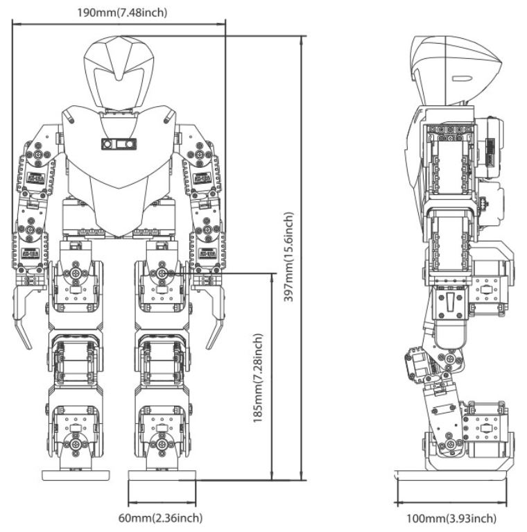 Dimensions Bioloid Premium ROBOTIS