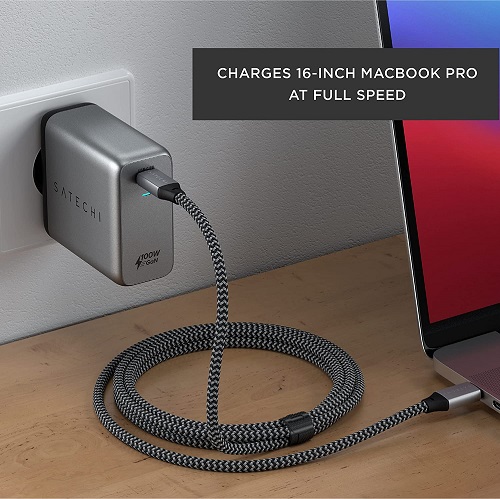 Chargeur mural 100W USB-C PD Macbook Pro Satechi