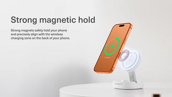 Chargeur sans fil magnétique Cygnett ChargeBase Qi2 pliable pour iPhone