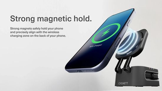 Chargeur sans fil pliable 3 en 1 MagStand CYGNETT