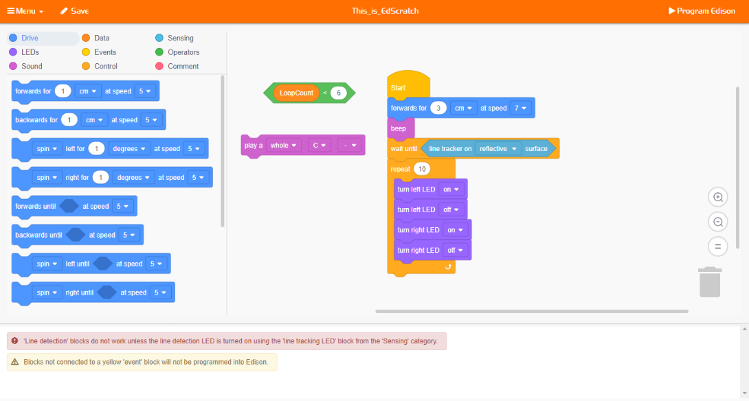 Edison Edscratch lessons resources