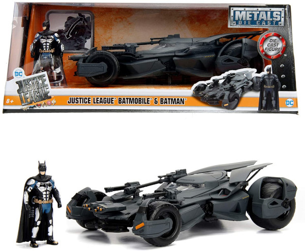 Batman figure and Batmobile Metal DC Comics