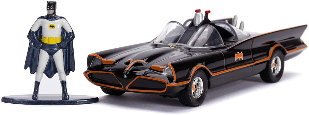 Figurine Batman et Batmobile en mtal modle 1966