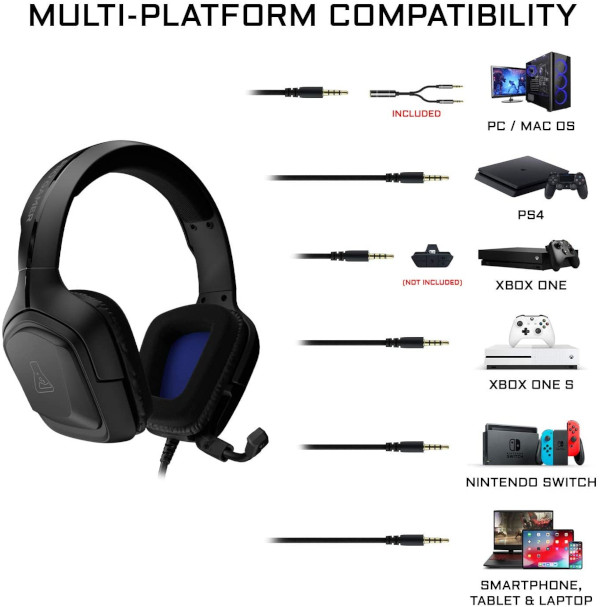 G-LAB - Casque Gaming avec micro Korp Cobalt 7.1 RGB pour PC et PS4