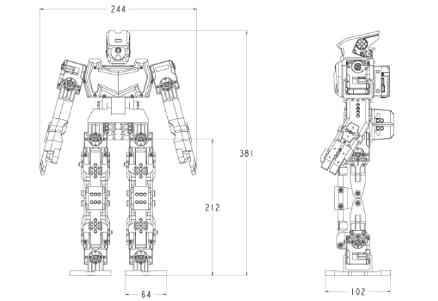 Kit Robotis Engineer Kit 1 : dimensions