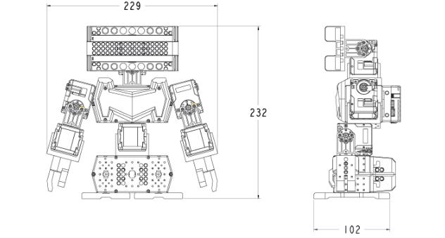 Kit Robotis Engineer Kit 1 : dimensions