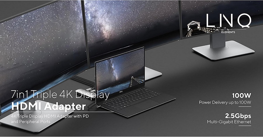 Multiports USB-C 7-en-1 Triple Display MST LINQ