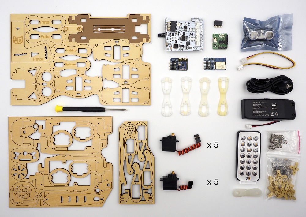 Nybble V2 Petoi kit contents