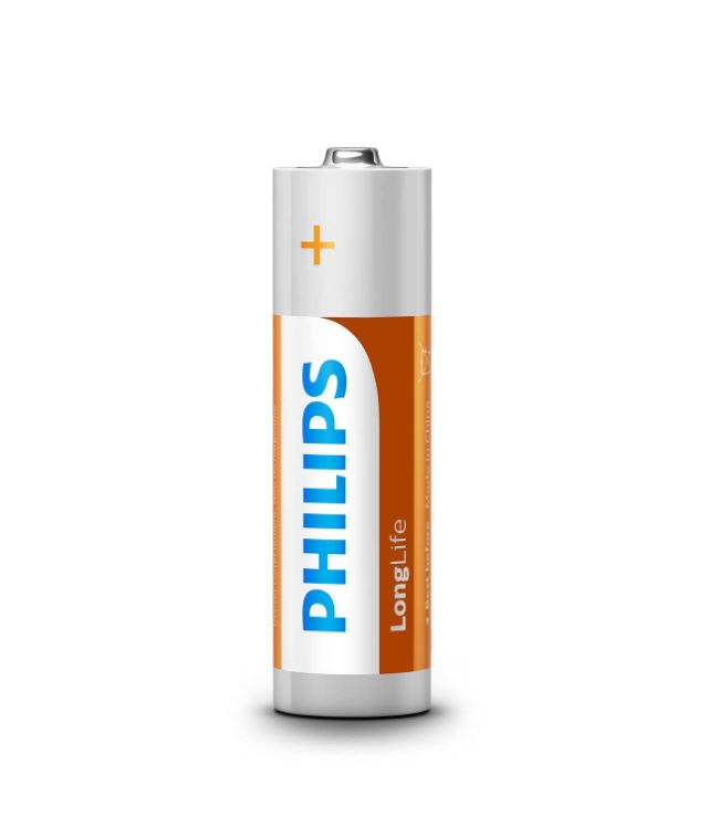 Set of 4 AA Longlife Philips batteries