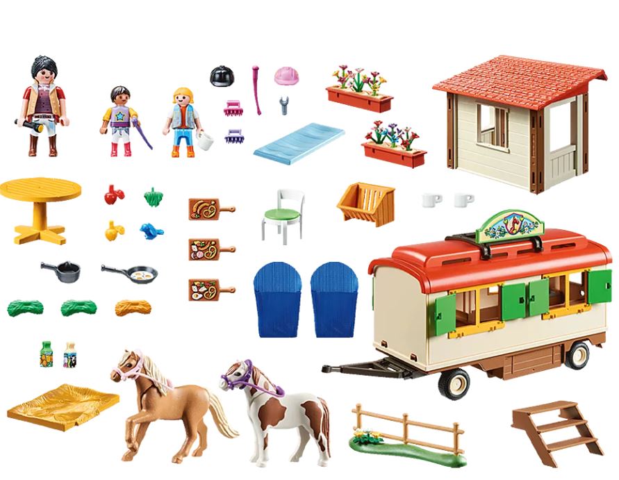 Playmobil Box de poneys et roulotte 70510